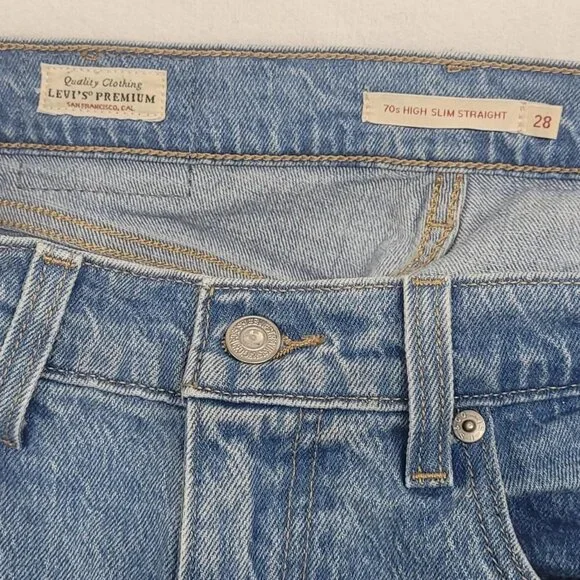 Levi's 28x31 70's High Slim Straight blue jeans - Picture 4 of 6